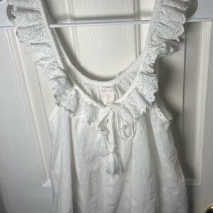 Shabby Chic White eyelet lace matching set Blouse and shorts